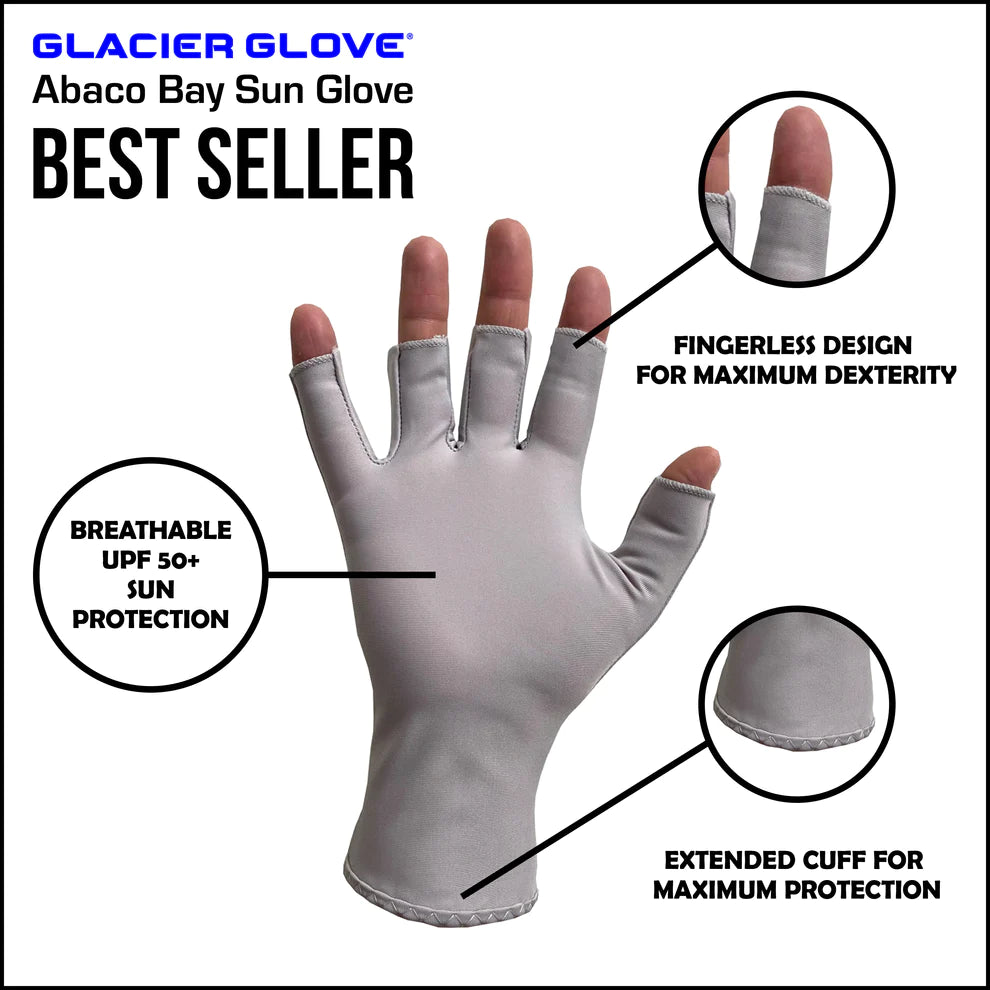 Glacier Glove Abaco Bay Sun Glove - Gray