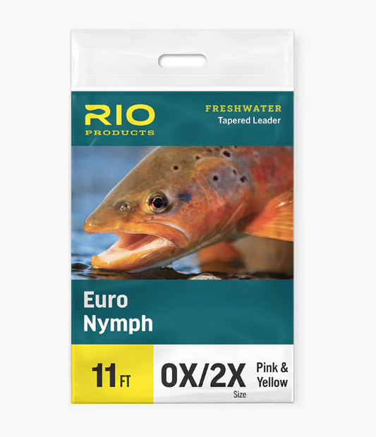 Rio Euro Nymph Leader 11' 0X/2X Pink/Yellow