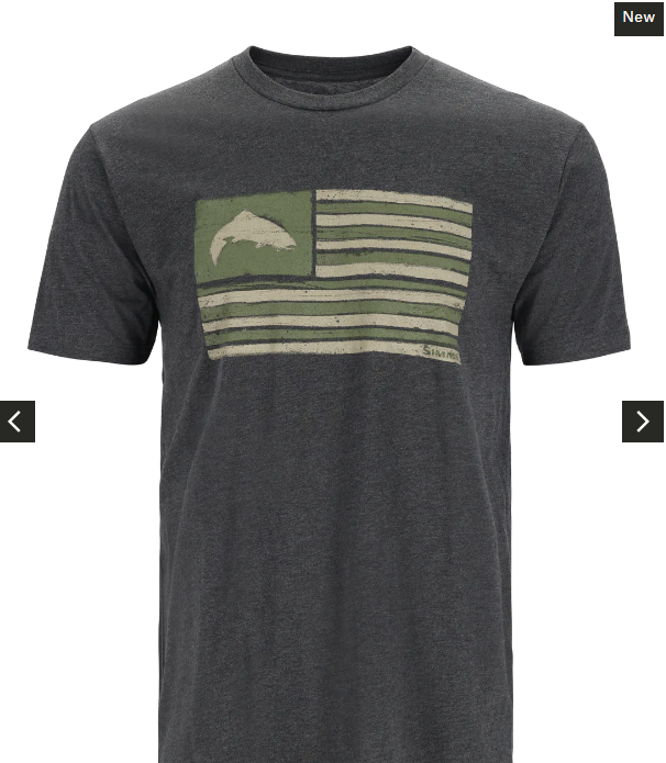 Simms M's Americana T-Shirt Charcoal Heather