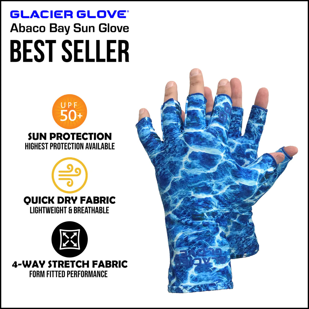 Glacier Glove Abaco Bay Sun Glove - Blue Camo