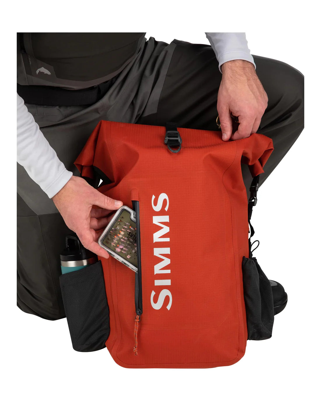 Simms Dry Creek Rolltop Backpack - Simms Orange
