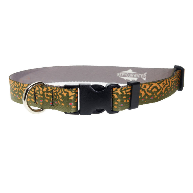 Rep Your Water Brook Trout Skin Dog Collar - Large