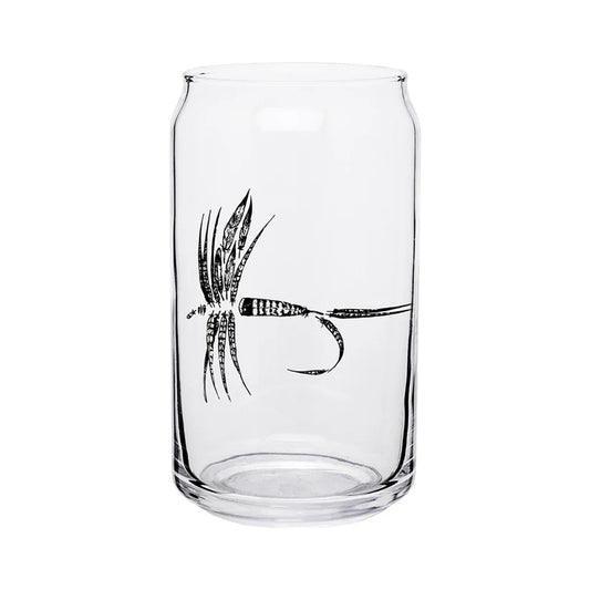 Feather Dry Fly Beer Can Glass