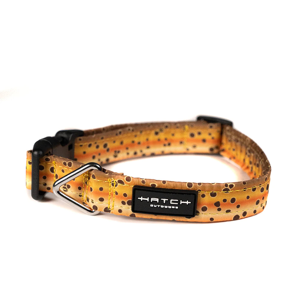 Rep Your Water Brown Trout Skin Dog Collar - Small