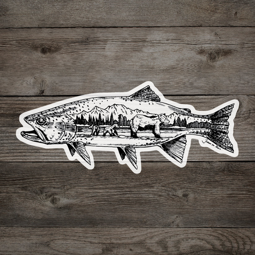 Grizzly Trout Sticker