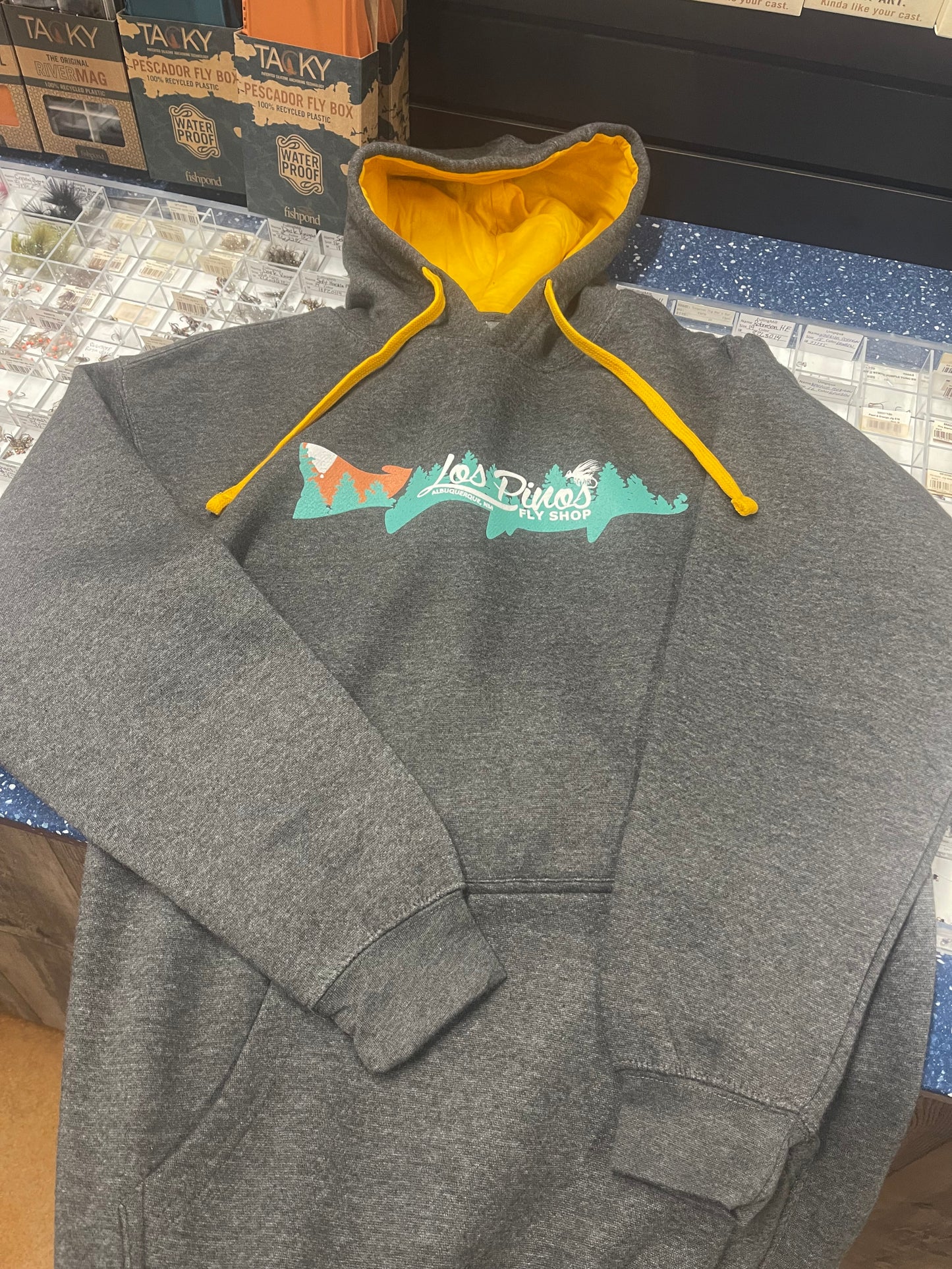 Los Pinos Hoody - Graphite - Athletic Gold - Pine Tree Trout