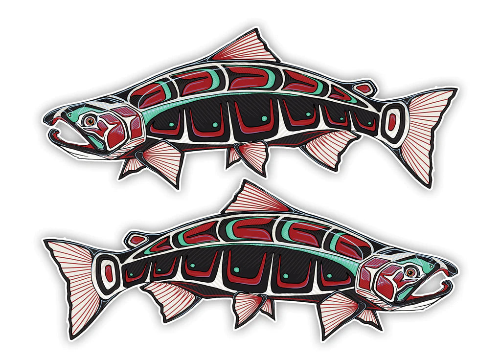 Oversized Fish Decals - Native Coho Right Facing