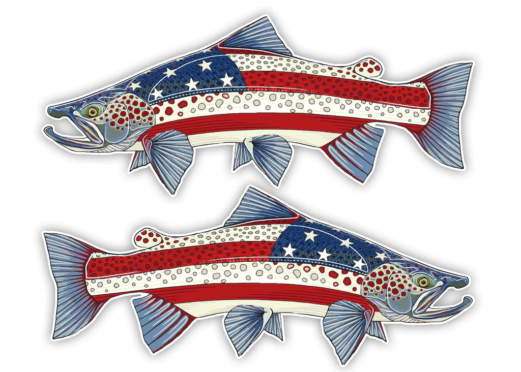 Oversized Fish Decals - USA Brown Trout Decal Left Facing