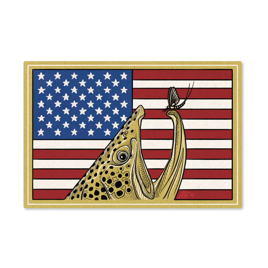 Red White & Brown Decal