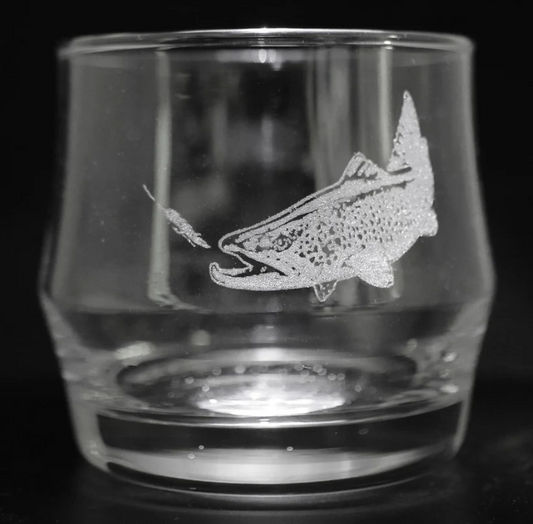 The Chase Etched Rocks Glass