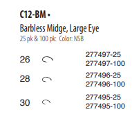 Gamakatsu C12-BM Large Eye Midge Barbless Hook