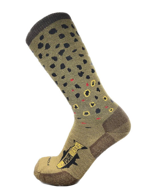 Merino Blend Mid-Weight Socks - Brown Trout