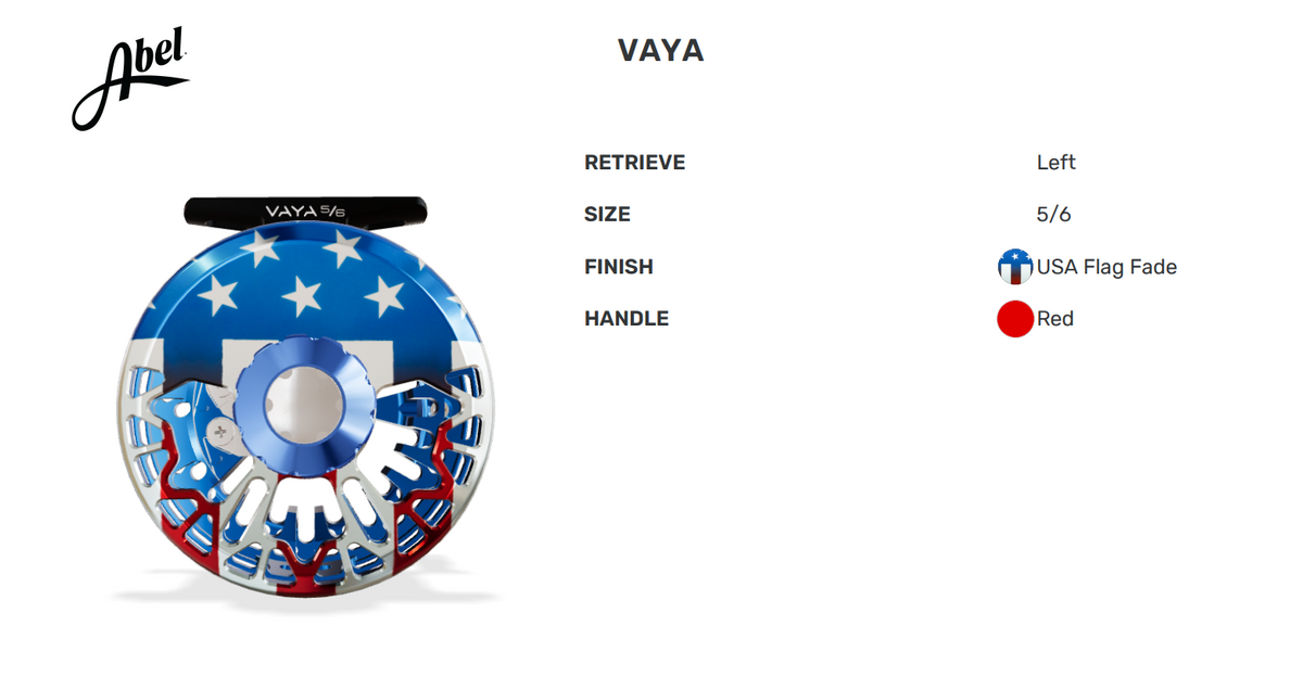 Abel Vaya Ported 5/6 USA Flag Fade - Red Handle