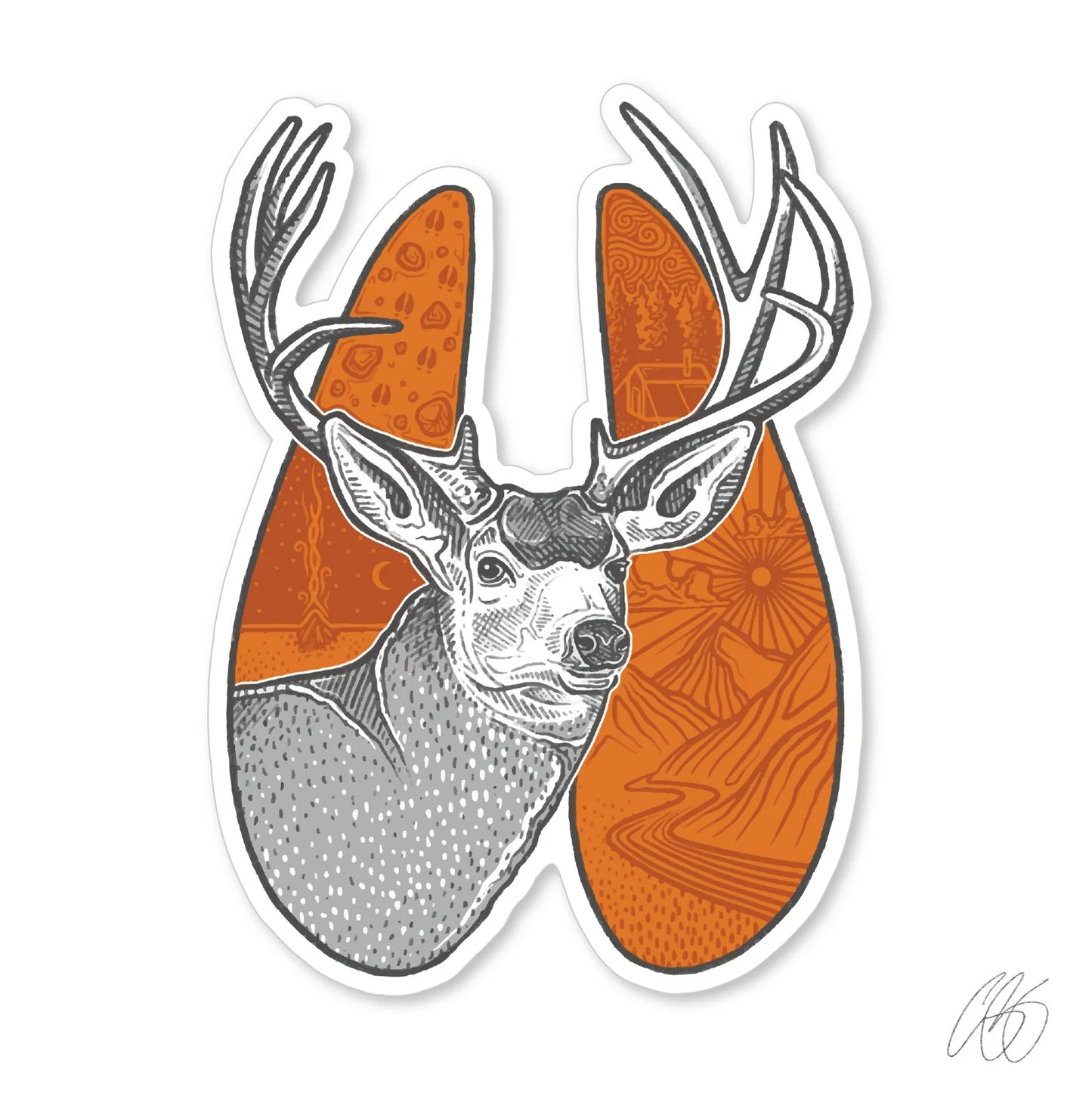 Mule Deer Track Decal