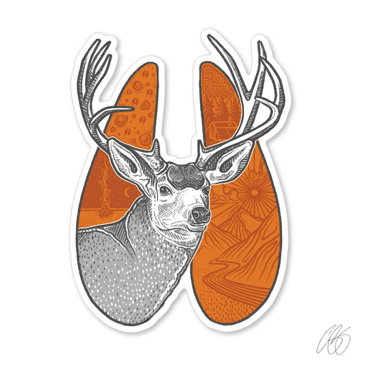 Mule Deer Track Decal