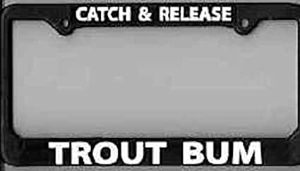 license Plate Frame Trout Bum