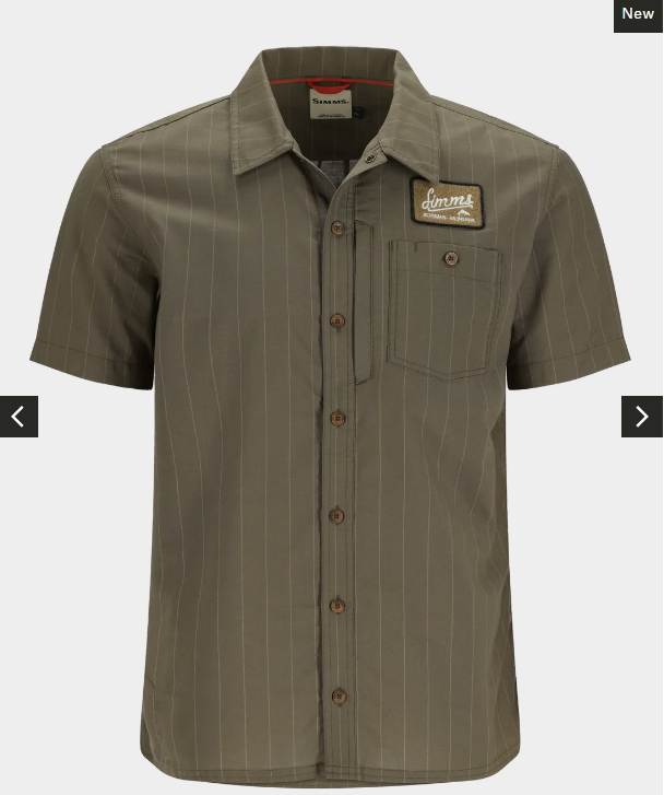 Simms M's Shop Shirt - Dark Stone/ Camel Stripe
