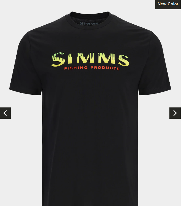 Simms M's Logo T-Shirt Black - Neon