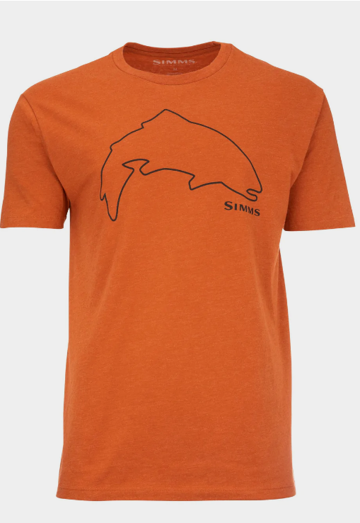 Simms M's Trout Outline T-Shirt - Adobe Heather