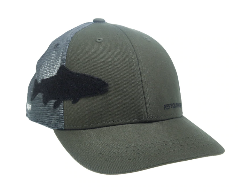 Rep Your Water Trout Fly Patch ST Green/Grey